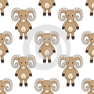 Cartoon toy sheep seamless background