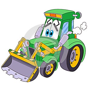 Cartoon tractor bulldozer