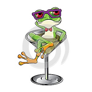 Cartoon Tree frog Martini cocktail