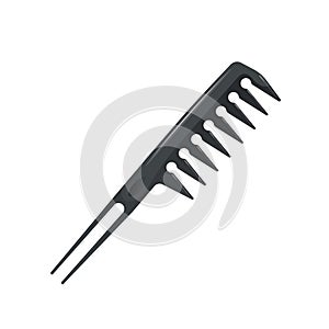 Cartoon trendy plastic black hair comb with special long teeth.