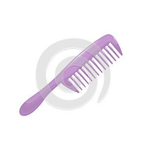 Cartoon trendy plastic pink hair comp icon isolated on white background. Hair care vector illustration. photo