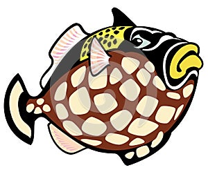 Cartoon trigger fish