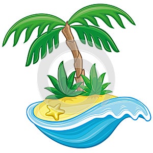 Cartoon tropical island.