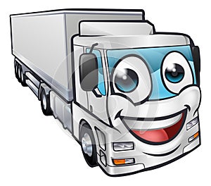 Cartoon Truck Lorry Transport Mascot Character