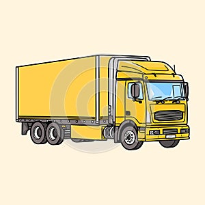 Cartoon truck trailer isolated vehicle vector