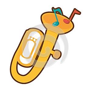 cartoon tuba wind brass music instrument