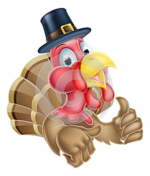 Cartoon Turkey in Puritan Hat photo