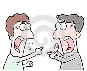 Cartoon two people arguing