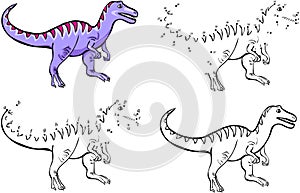 Cartoon tyrannosaur. Vector illustration.