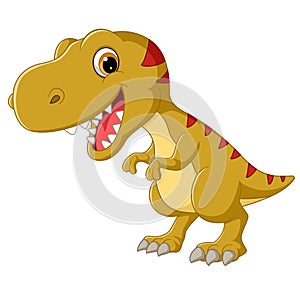 Cartoon tyranosaurus on white background