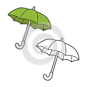 cartoon umbrella with example