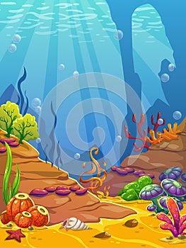 Cartoon underwater background.