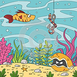 Cartoon Underwater Landscape