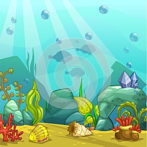 Cartoon underwater vector illustration.