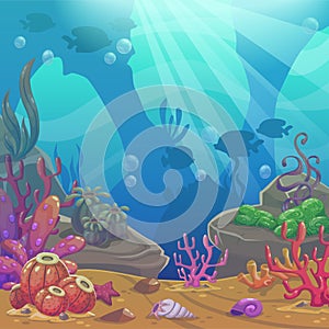 Cartoon underwater vector illustration.