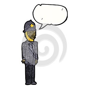 cartoon uniformed british police officier