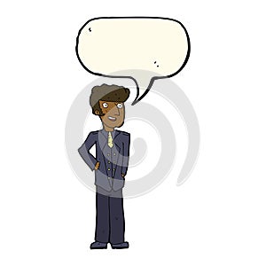 cartoon upperclass man with speech bubble