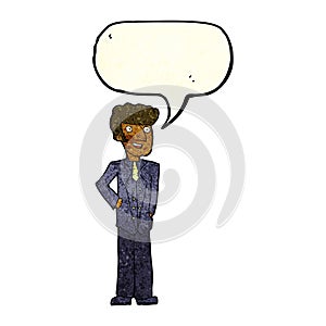 cartoon upperclass man with speech bubble