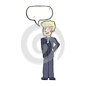 cartoon upperclass man with speech bubble