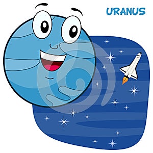 Cartoon Uranus Planet Character