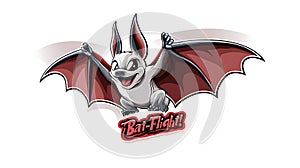 Cartoon Vampire Bat Character with Happy Expression photo