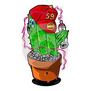 Cartoon vandal cactus