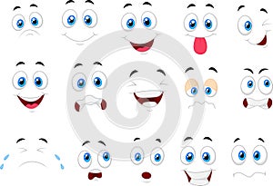 Cartoon of various face expressions