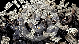 Cartoon Vector Concept Illustration of Illegal Economy or Crime or Corruption