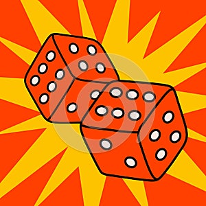 Cartoon vector funny cute Comic characters, dice.