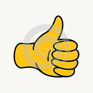 Cartoon vector funny cute Comic characters, like hand gesture.