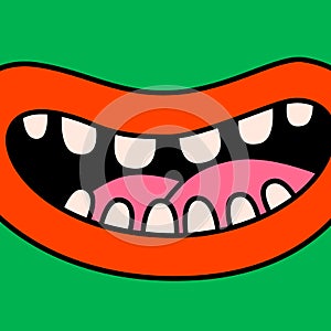 Cartoon vector funny cute Comic characters, mouth.