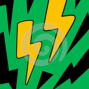 Cartoon vector funny cute Comic characters, thunderbolt.