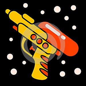 Cartoon vector funny cute Comic characters, water toy gun.