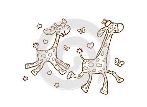 Cartoon vector giraffes