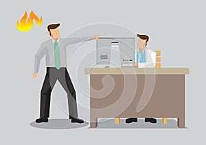Angry Man Making a Din in Doctors Office Cartoon Vector Illustration photo