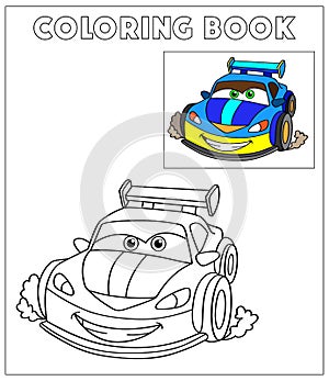 Cartoon Vector Illustration of Black and White Cars. photo