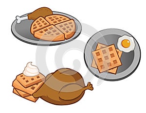 Chicken & Waffles Illustrations