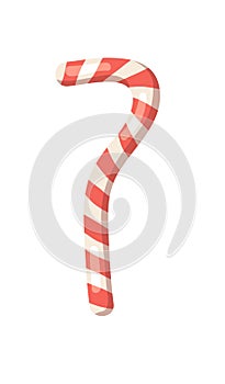 Cartoon vector illustration Christmas Candy Cane. Hand drawn font. Actual Creative Holidays sweet number