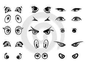 Cartoon vector illustration eyes collection