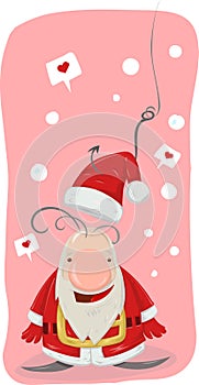 Cartoon vector illustration of fun Santa Claus