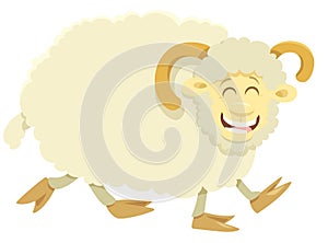 Happy ram farm animal character
