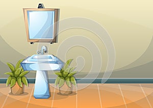 Cartoon vector illustration interior bathroom