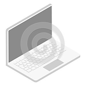 Cartoon vector illustration isolated object electronic laptop computer