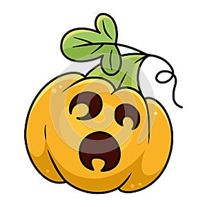 Cartoon Vector Illustration of Pumpkin for Halloween