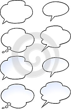 Cartoon Vector illustration of a set speak bubble