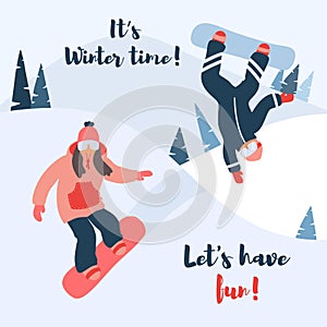 Cartoon vector illustration of snowboard.