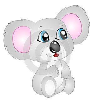 Cartoon Vector Koala Bear Sitting photo