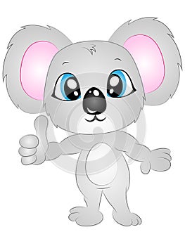 Cartoon Vector Koala Bear Standing