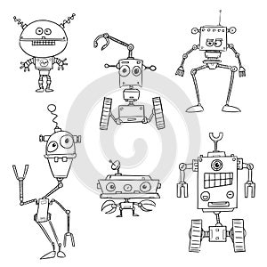 Cartoon Vector Robot Set01