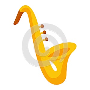 Cartoon vector trumpet on white background